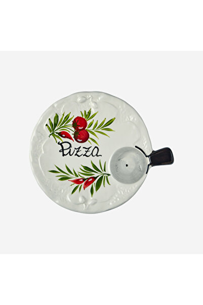 Edelweiss طبق بيتزا سيراميك أبيض إيطالي 22 سم