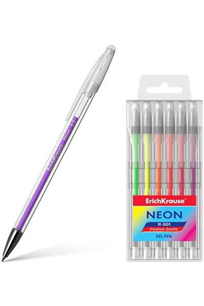 Erich Krause Pix cu gel R-301 Neon 6 buc/set, Erich Krause