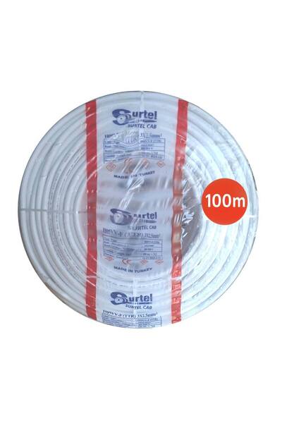 SURTEL KABLO Has TTR Bakır Enerji Kablosu 3x2,5 100 Metre Beyaz Renk