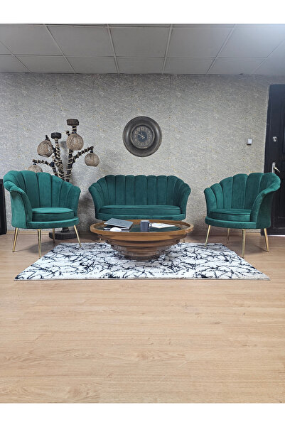 ZAFİR İstiridye Takım Gold Kaplama Sivriltme Ayak Çay Seti Koltuk Takımı