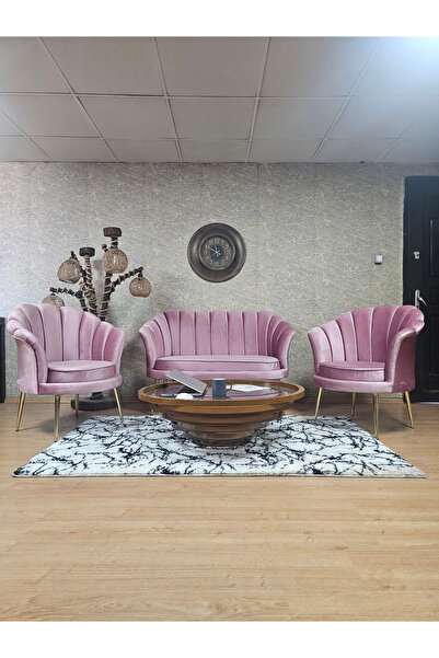 ZAFİR İstiridye Takım Gold Kaplama Sivriltme Ayak Çay Seti Koltuk Takımı