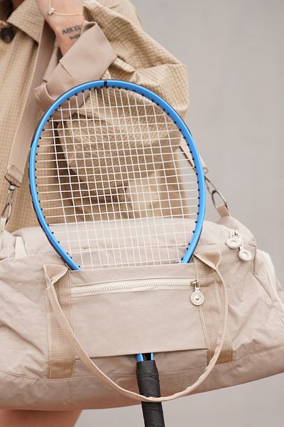 Solo Bag Crinkle Fabric Sports and Travel Bag with Shoe Compartment and Front Pocket with Waterproof Shoulder Strap