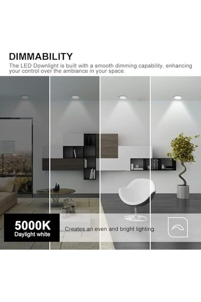 Duravel 7W LED Recessed Downlight, 4000K Daylight White, 2 Inch Dimmable, 4 Pack