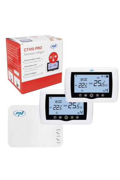 PNI CT410 PRO smart thermostat hysteresis ± 0.1°C wireless, with WiFi, 2-zone control via Internet