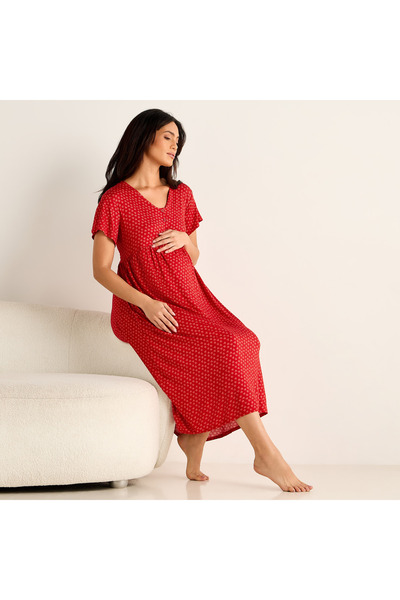 FAV Printed Maternity Night Dress