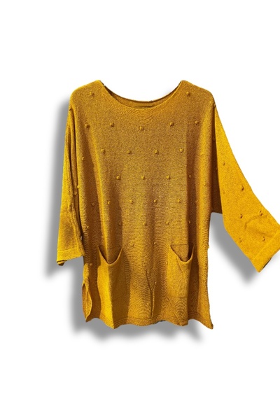 SUMEF Mercerized Knitwear Women's Oversize Tunic - Size 38-52 Compatible Standard Size