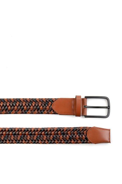 Bambi Multicolored Knitted Leather Men's Belt U08657171203