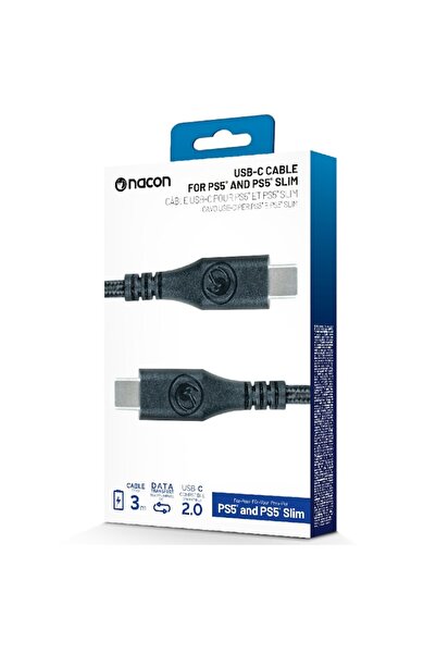 Nacon Cablu de încărcare USB-C, negru pentru PlayStation 5