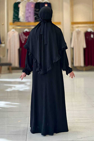 Bym Fashion Sufleli Namaz Elbisesi 6034 Siyah