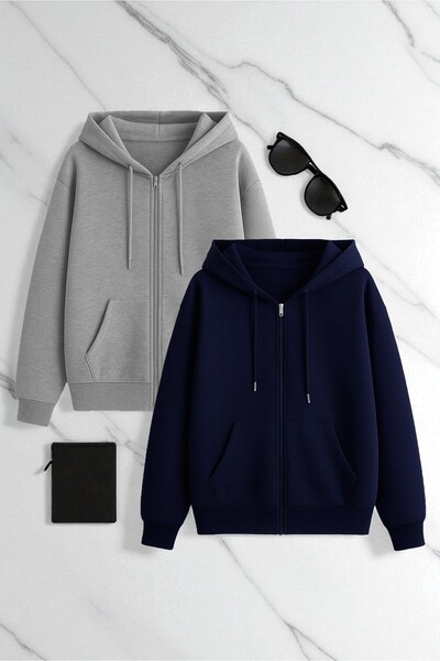 uyguntarz Zipper Hooded Sweatshirt