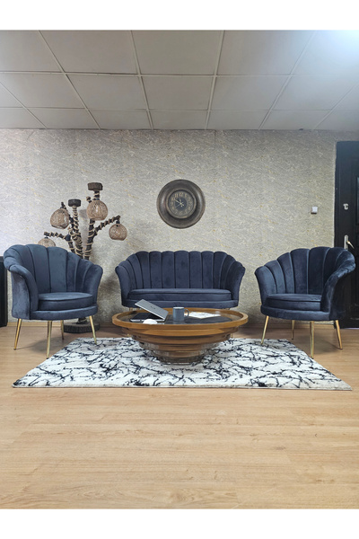 ZAFİR İstiridye Takım Gold Kaplama Sivriltme Ayak Çay Seti Koltuk Takımı