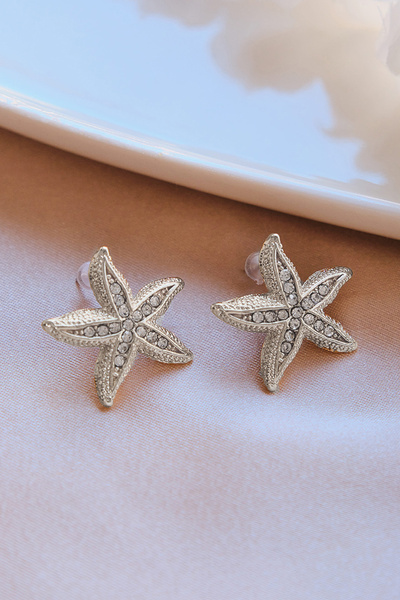 AURRARİ Silver Zirkon Taşlı Deniz Yıldızı Küpe