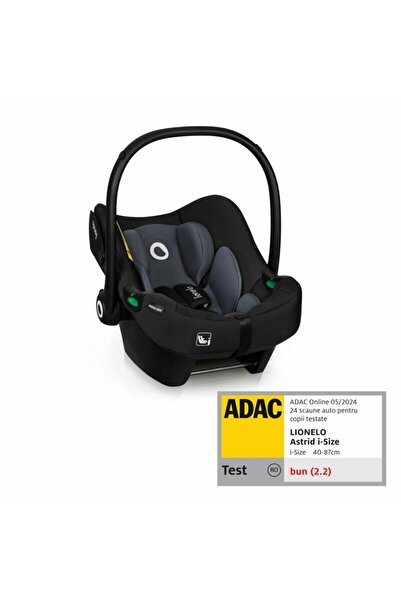 Lionelo Scoica auto, Lionelo, i-Size Astrid, 0-13 Kg, 40-87 cm, Negru/Gri