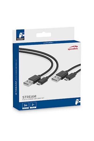 Speedlink Cablu USB, Stream Play & Charge Set, Negru