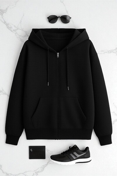 uyguntarz Zipper Hooded Sweatshirt