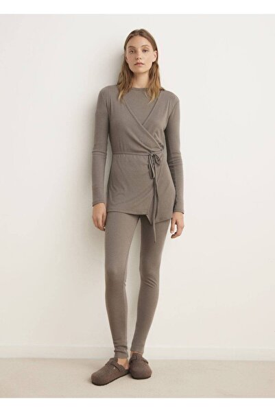 MANGO Woman Ribana bağ detaylı hırka