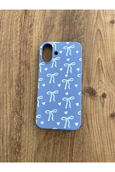 Newon حافظة هاتف ايفون 16 من السيليكون الفاخر مع شريط/فيونكة مطبوعة من الداخل