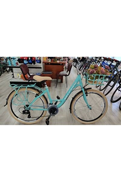 Salcano Flyer 26 Şehir Bisikleti V Fren 21 Vites 26 Jant turkuaz yeşil