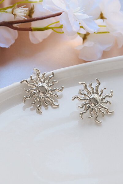 AURRARİ Silver Büyük Güneş Küpe