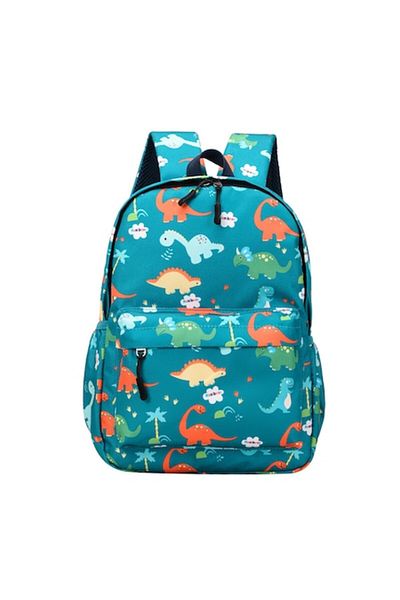 One Derya Ghiozdan pentru gradinita, potrivit varstei 3 - 6 ani, rucsac unisex, model dinozauri, 33 x 23 x 10