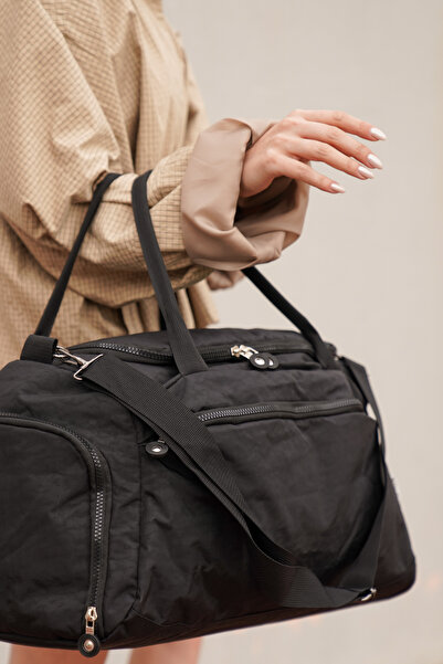 Solo Bag Крінкіл тканинна сумка з відділенням для взуття, кишенями спереду, водонепроникна, з плечовими ременями, для спорту та подорожей