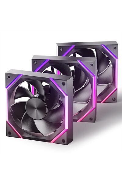 Asiahorse مروحة هيكل كمبيوتر Nyota ARGB مقاس 120 مم [3 عبوات] [عكسية] [HDB]