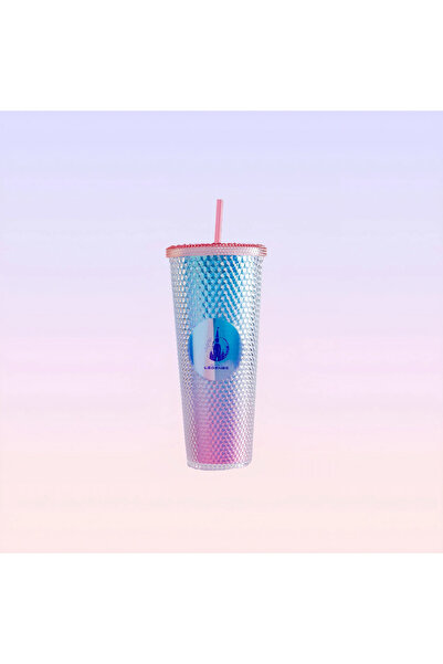 The Land Of Legends Logolu Mavi Kırmızı Pipetli Bardak