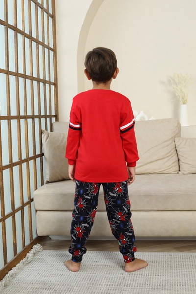 SPIDERMAN Patterned Boy's Pajama Set Red