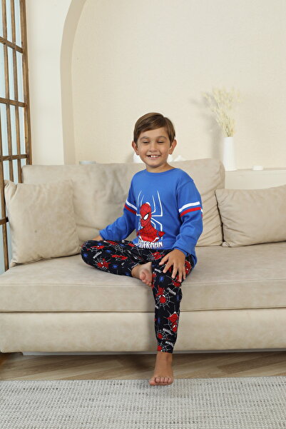 SPIDERMAN Patterned Boy's Pajama Set Blue