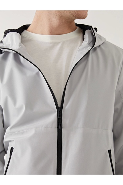 LC Waikiki Xside Gray Standard Fit Hooded Men's Raincoat