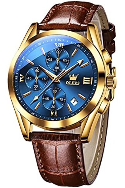 OLEVS ساعات رجالية أنيقة ساعة كوارتز تناظرية مقاومة للماء