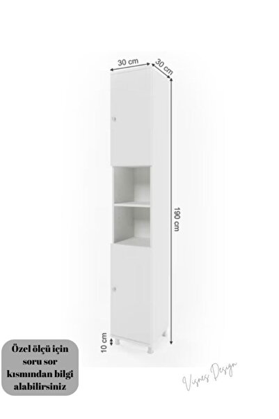 VISNES Uzun Banyo Dolabı | Çok Amaçlı Dolap | Mutfak Banyo Kiler Dolabı