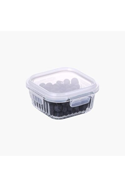 NEOFLAM Wave Lock Square Glass Food Container with Lid, 520 ml Capacity