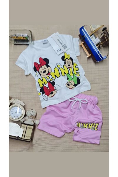 Nazar Combed Cotton Printed Pink Shorts Girl's Set