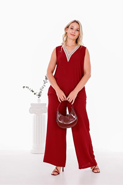 Siyezen Plus Size Lace Collar Ayrobin Fabric Suit