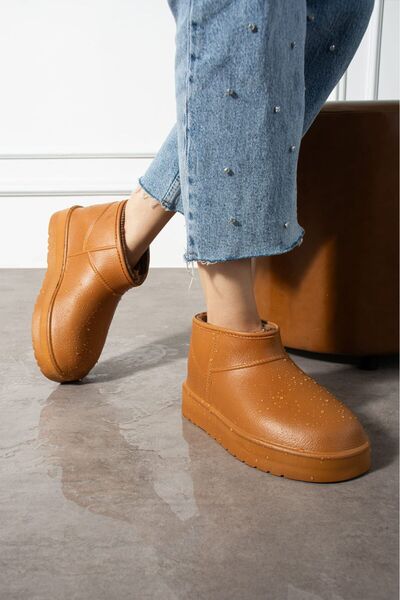 MÜJERİL'S New Season Waterproof Women's Rain Boots Thermal Warm Winter Furry Boots Cold Weather Resistant