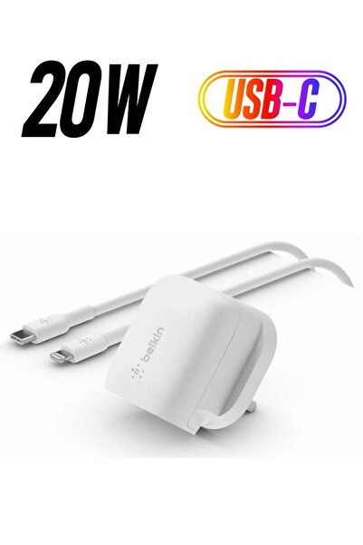Belkin MFi Certified 20W USB Type C Fast Wall Charger With USB Type C To Lightning Cable, Certified