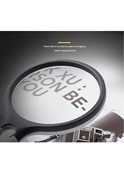 Generic Double Magnifying Glass X3, X45, LED Light, ABS Handle, White