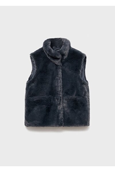 MANGO Kids Kürk görünümlü yelek