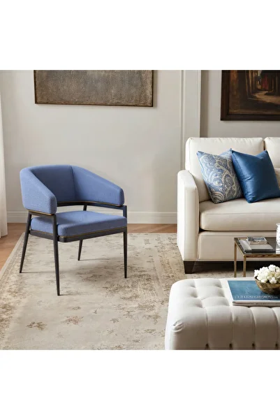 Ebticar Single fabric chair with arms, light gray