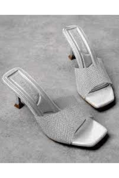 Ovebu Luart platinum glittery heeled slippers