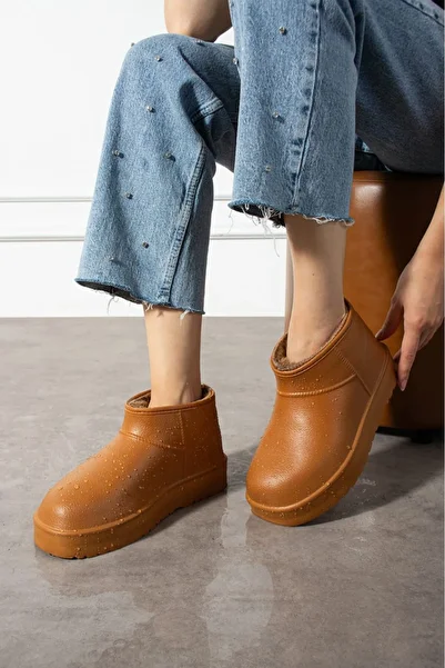 MÜJERİL'S New Season Waterproof Women's Rain Boots Thermal Warm Winter Furry Boots Cold Weather Resistant