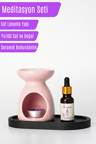 LaLoven Meditasyon İkilisi | Lavanta Yağı 20 ml ve Pembe Buhurdanlık + 1 Adet...