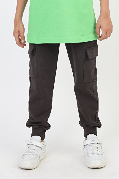 SLOBODA Unisex Printed Ribbed Cargo Pocket Smoked Color Tracksuit Bottoms Sch...