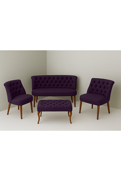 Kahraman Mobilya Aksesuarları Kutay Çay Seti Koltuk Takımı - Mor