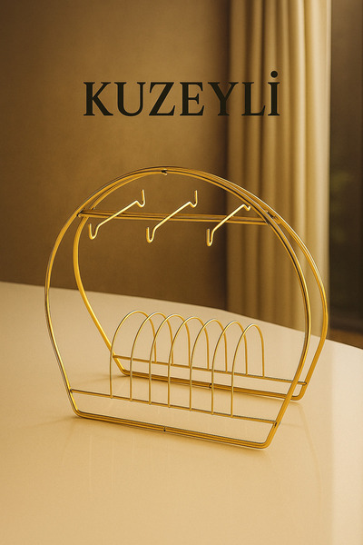 Kuzeyli KAHVE FİNCAN ASKILIĞI STANDI GOLD FİNCAN SETİ STANDI