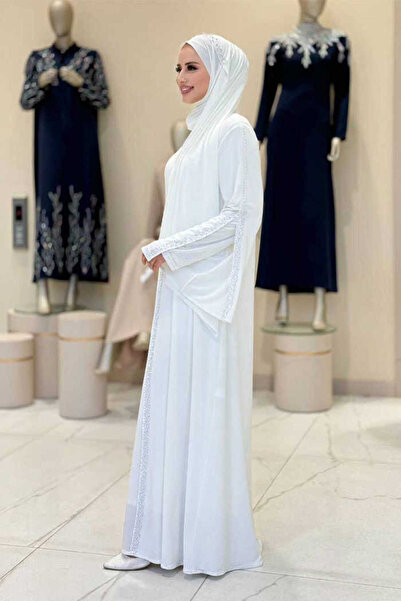 Bym Fashion Pelerin, Elbise ve Şal Üçlü Takım 3932 Ekru