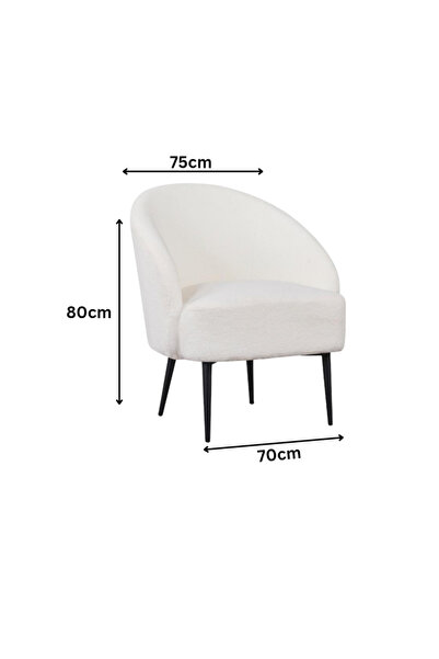Ebticar Elegant single fabric chair, white