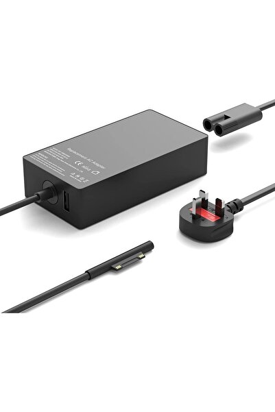 VINSOC شاحن 65 وات 15 فولت/4 أمبير محول طاقة لجهاز Microsoft Surface مع منفذ USB