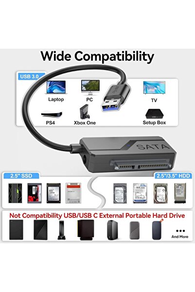 Ctoby SATA to USB Adapter with Power, USB 3.0 to SATA External Hard Drive Cable (2.5"/3.5", up to 20